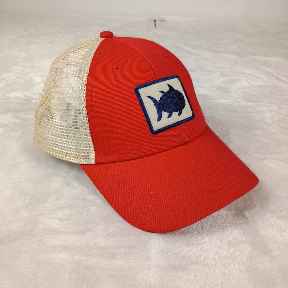Southern Tide Trucker Hat Mens Red Mesh Snapback Skipjack Logo Fishing Gorpcore